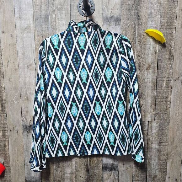 Tory Burch Multicolor Geometric Print Blouse - Picture 2 of 3